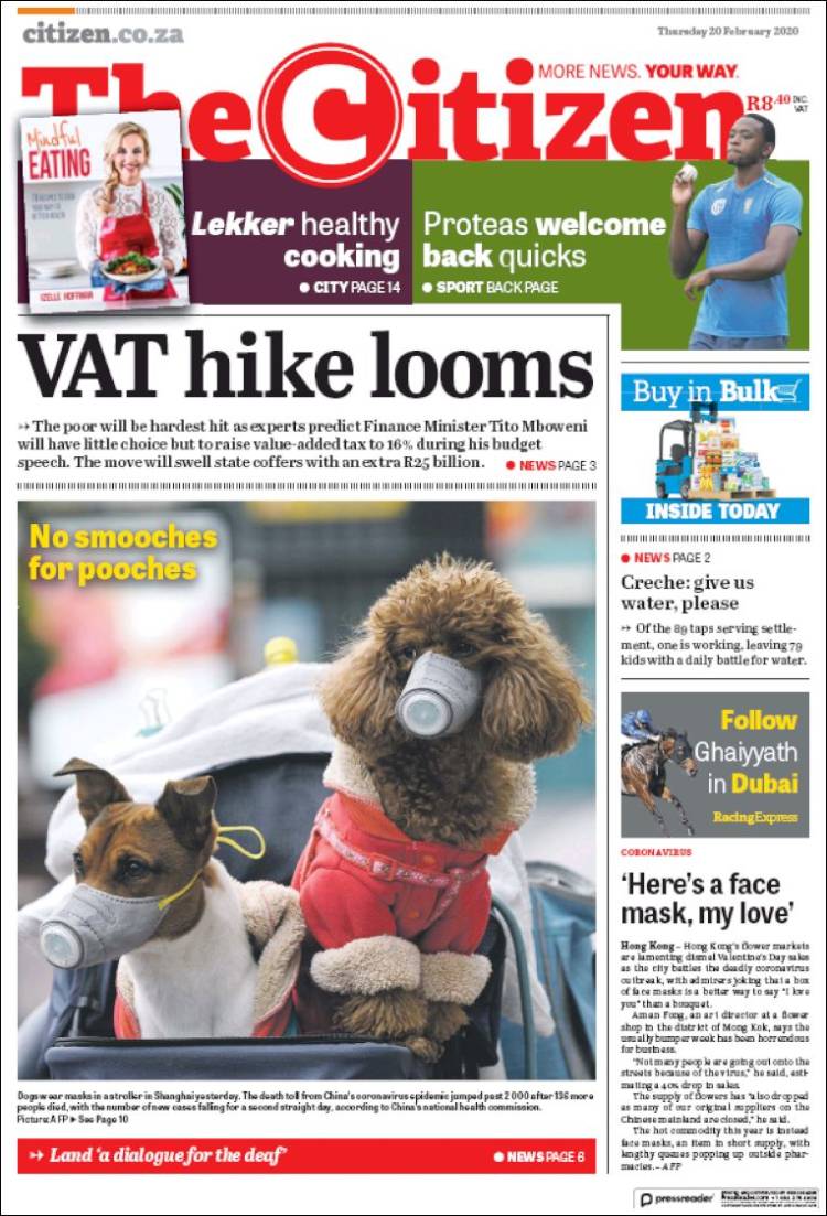 Portada de The Citizen (Sud&aacute;frica)