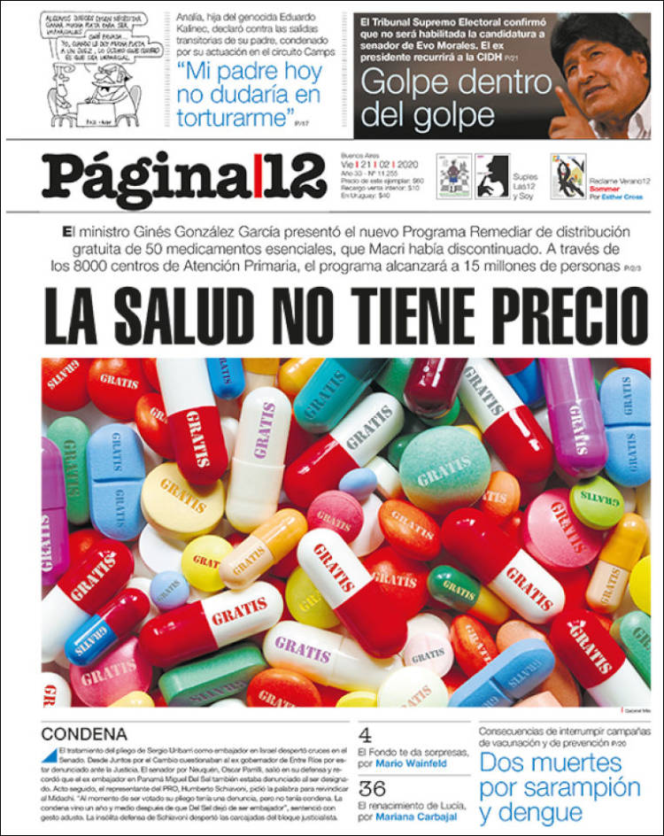 Portada de Página/12 (Argentina)