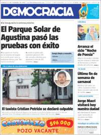 Portada de Diario Democracia (Argentina)