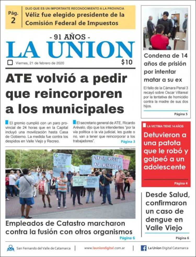 Portada de La Unión (Argentina)