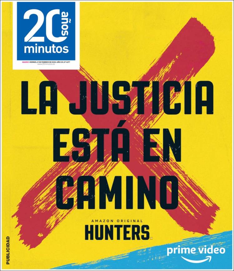 Portada de 20 Minutos - Madrid (Espa&ntilde;a)
