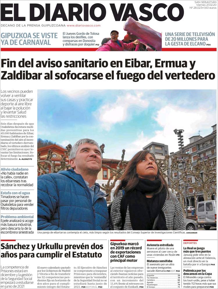 Portada de Diario Vasco (Espa&ntilde;a)
