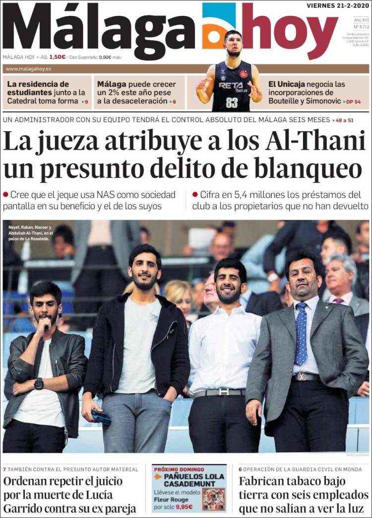 Portada de Málaga Hoy (Espa&ntilde;a)