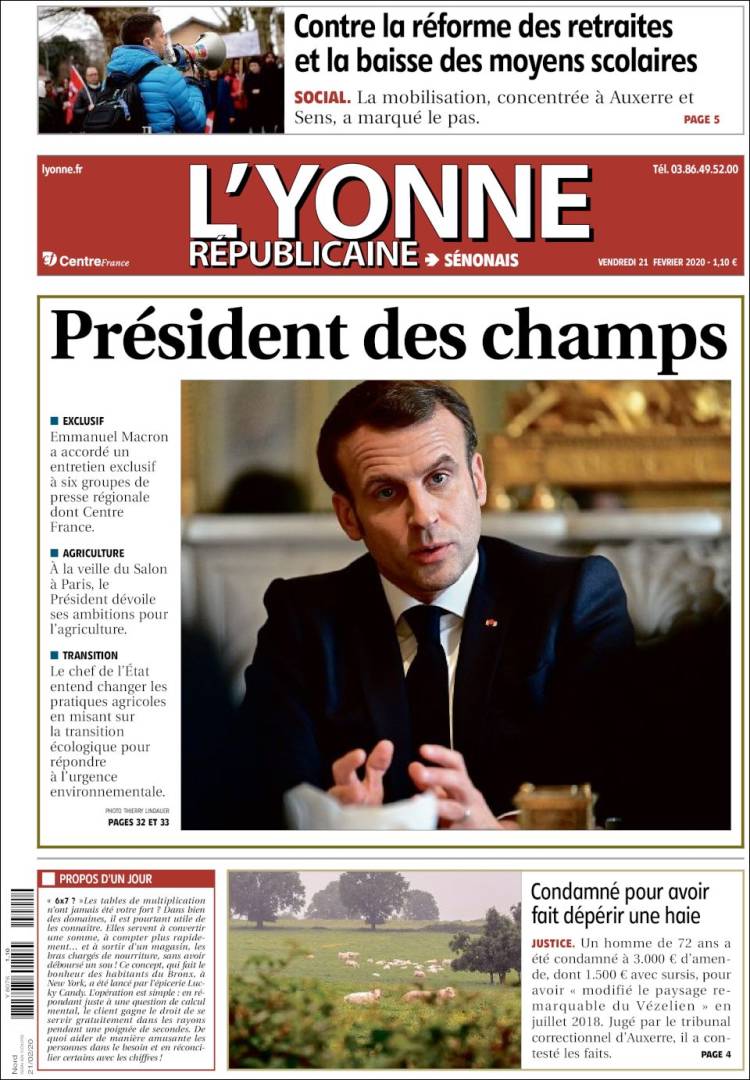 Portada de L'Yonne-Républicaine (Francia)