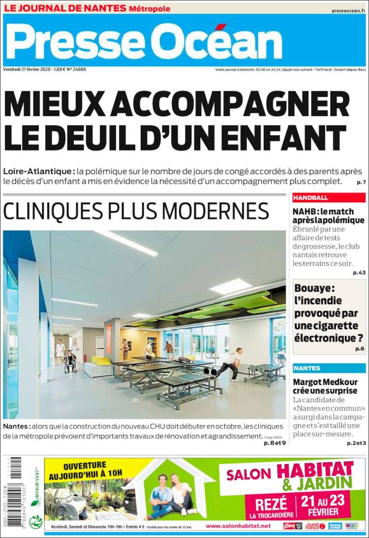 Portada de Presse Ocean (Francia)