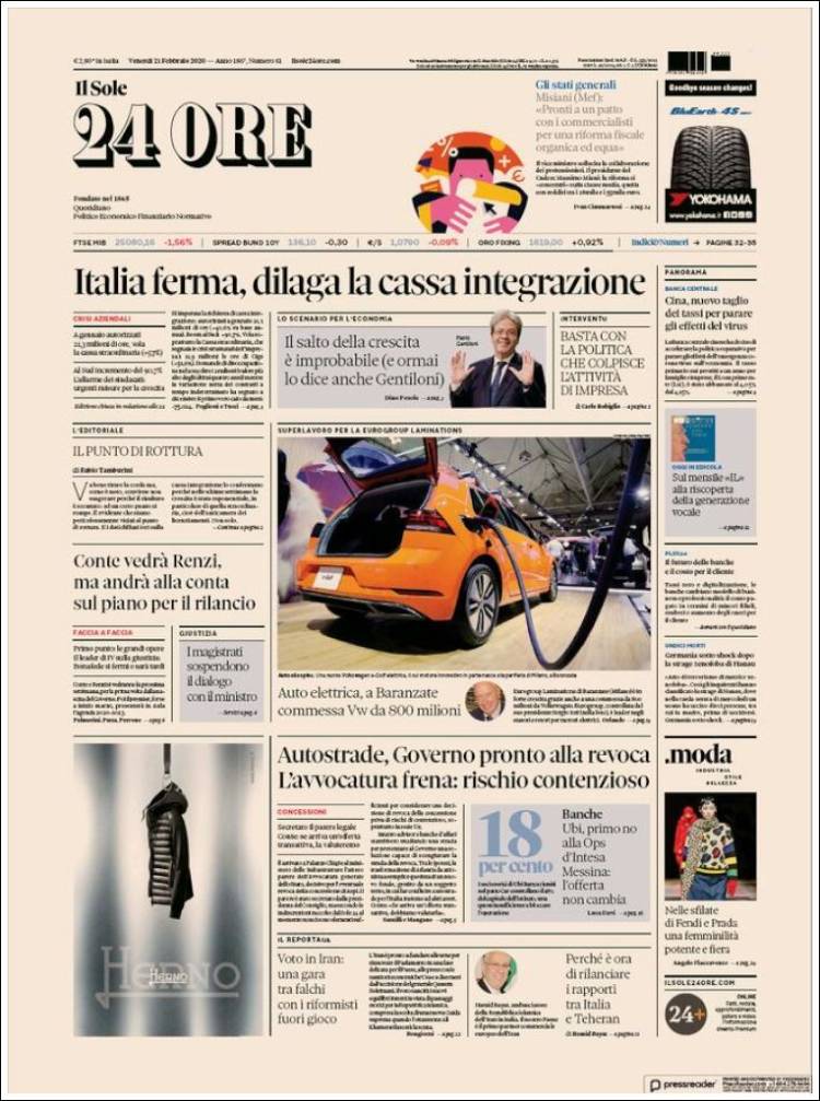 Portada de Il Sole 24 ORE (Italia)