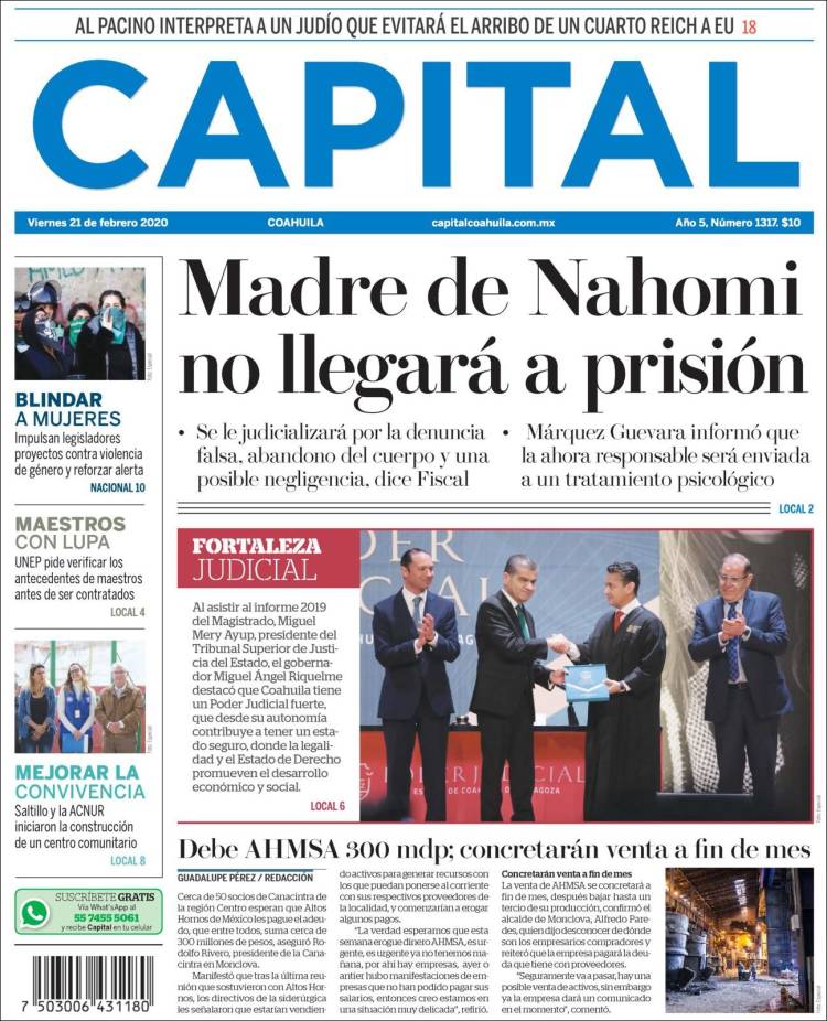 Portada de Capital Coahuila (México)