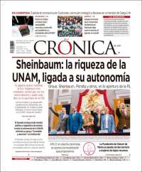 Portada de La Crónica de Hoy (México)