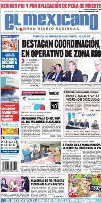 Portada de El Mexicano - El Gran Diario Regional (México)