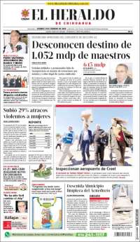 Portada de El Heraldo de Chihuahua (México)