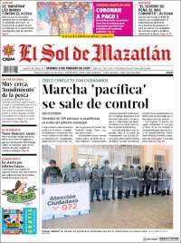 Portada de El Sol de Mazatlán (México)