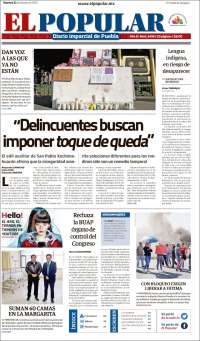 Portada de Periódico El Popular (México)