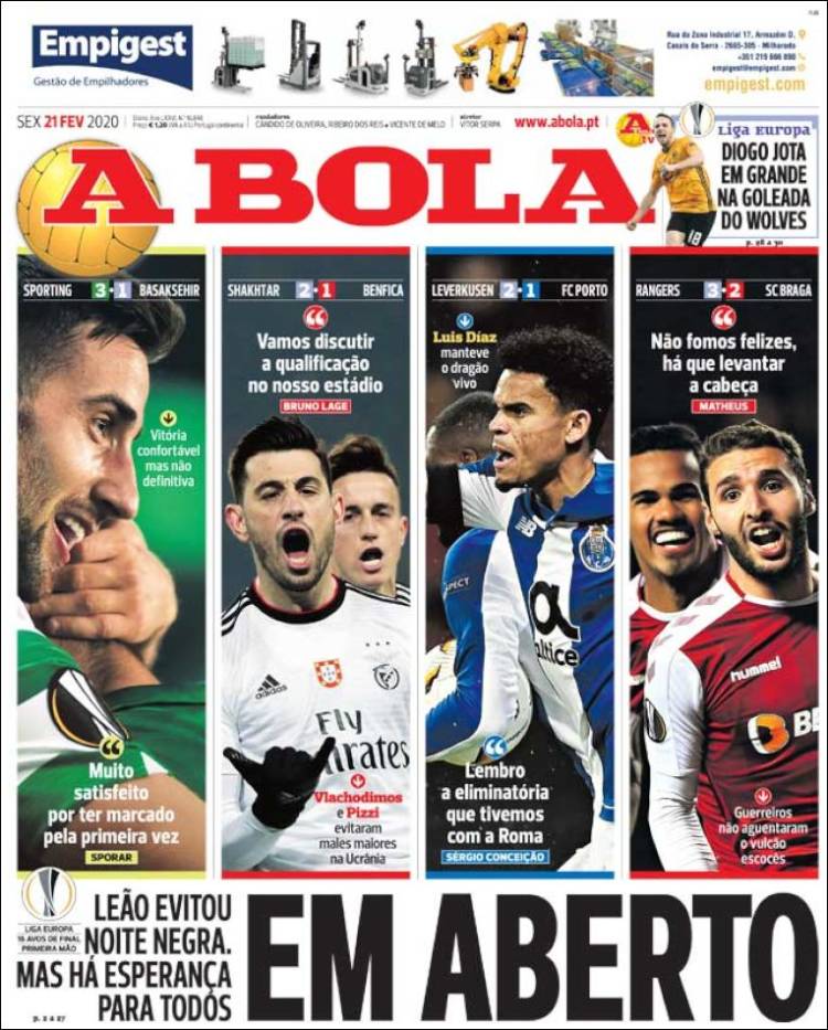 Portada de A Bola (Portugal)