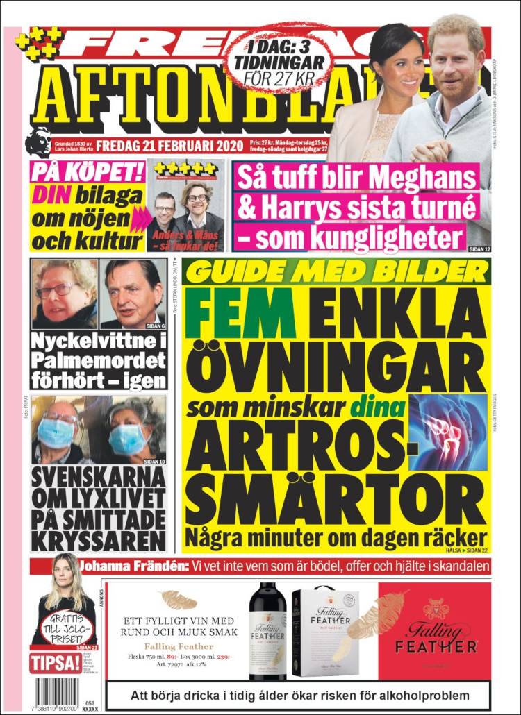 Portada de Aftonbladet (Suecia)