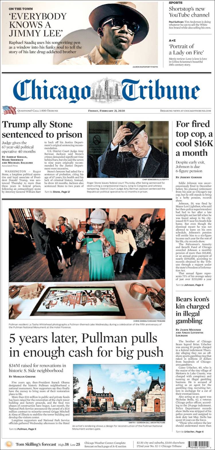 Portada de Chicago Tribune (USA)