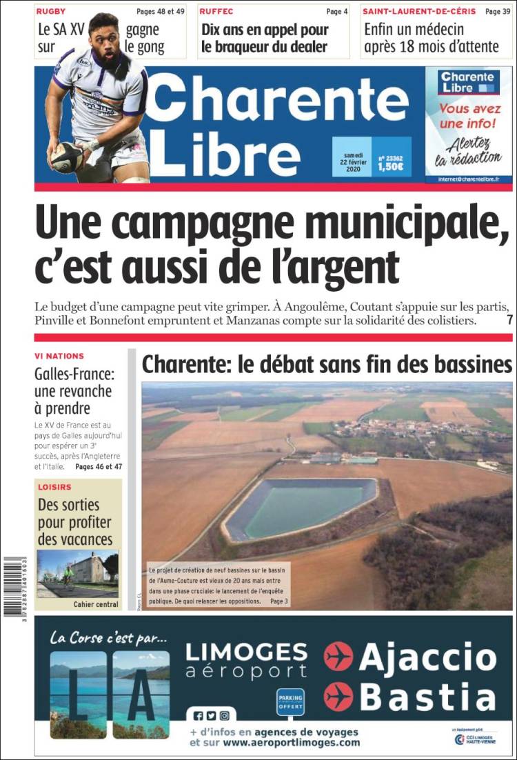 Portada de Charente Libre (Francia)