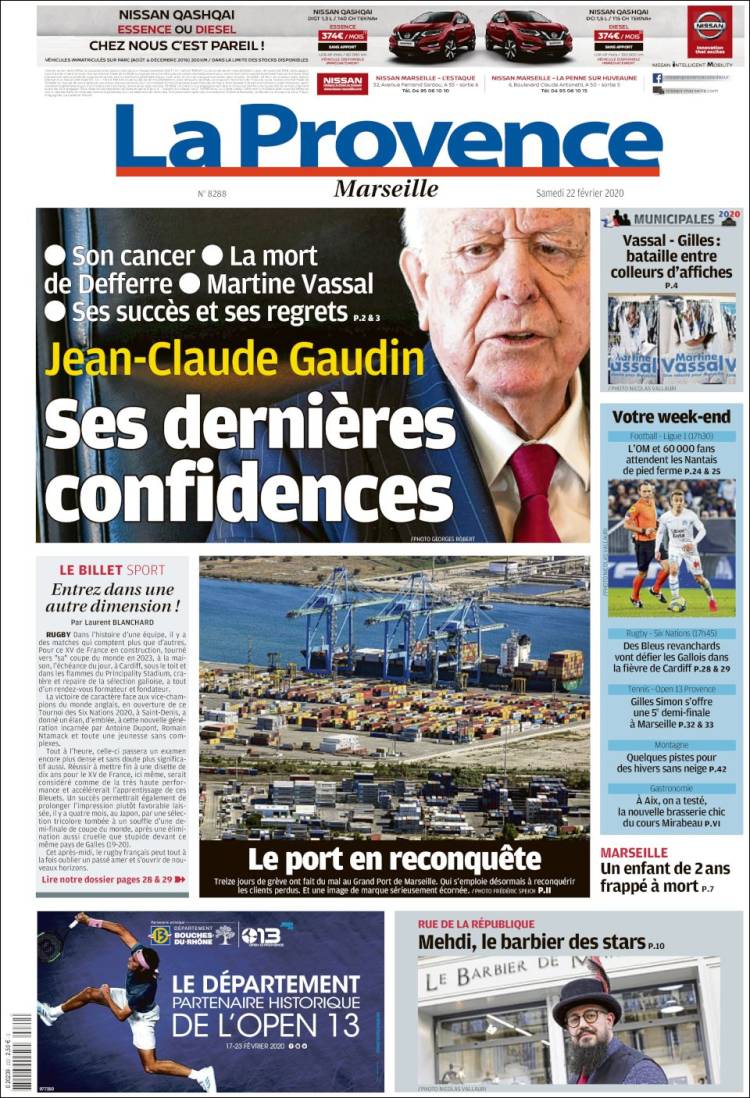 Portada de La Provence (Francia)