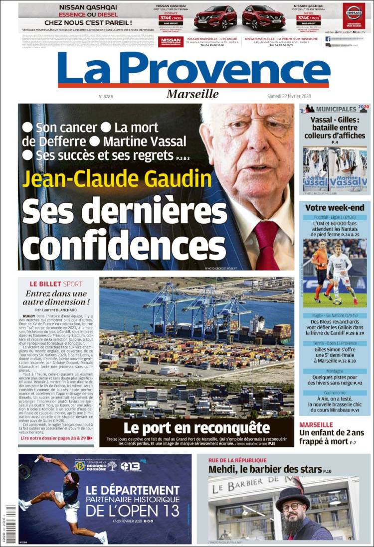 Portada de La Provence (Francia)