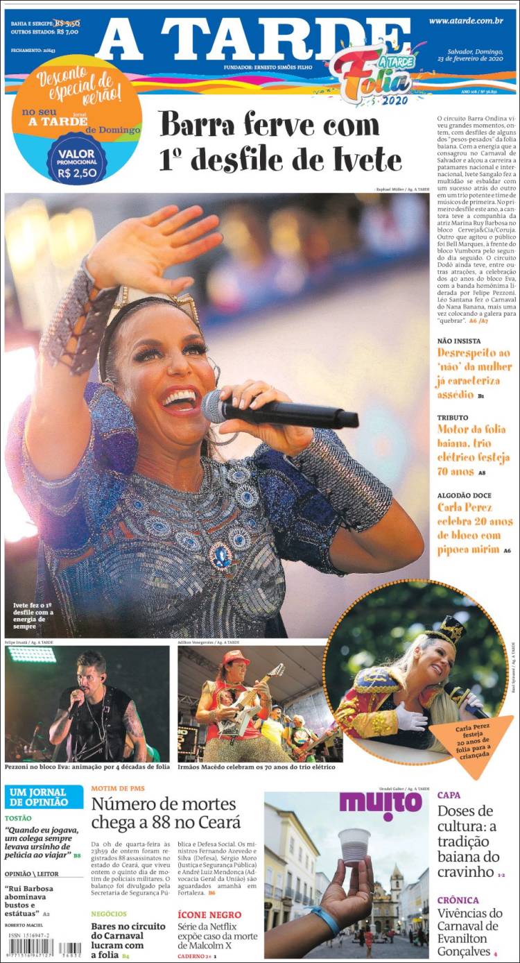 Portada de Diário A Tarde (Brasil)