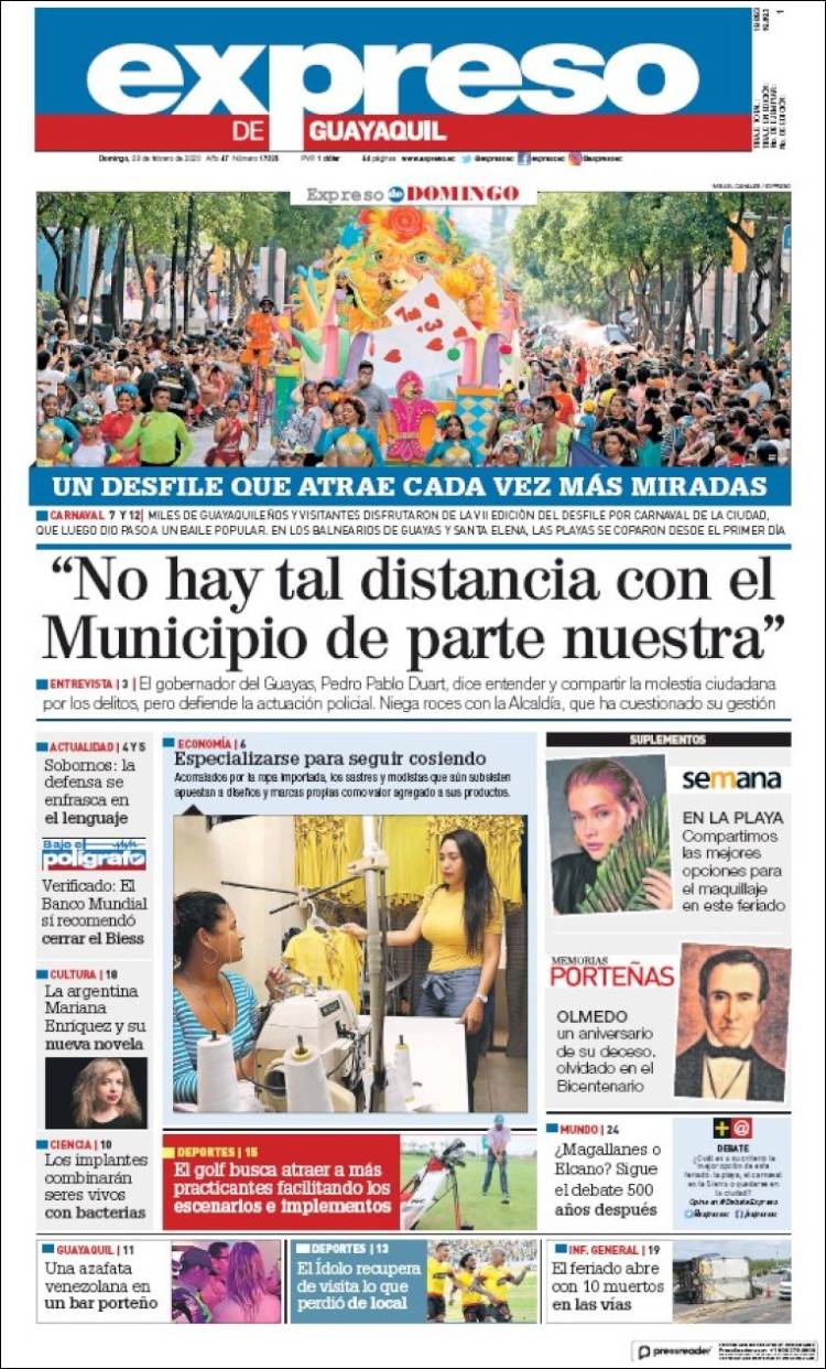 Portada de Expreso (Ecuador)