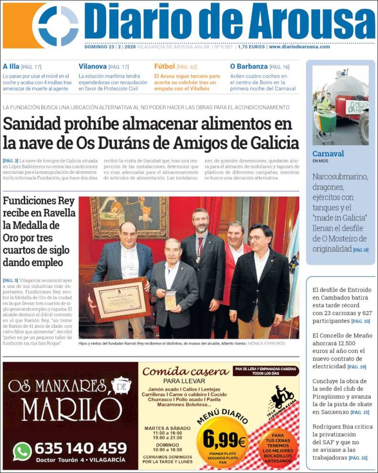 Portada de Diario de Arousa (Espa&ntilde;a)
