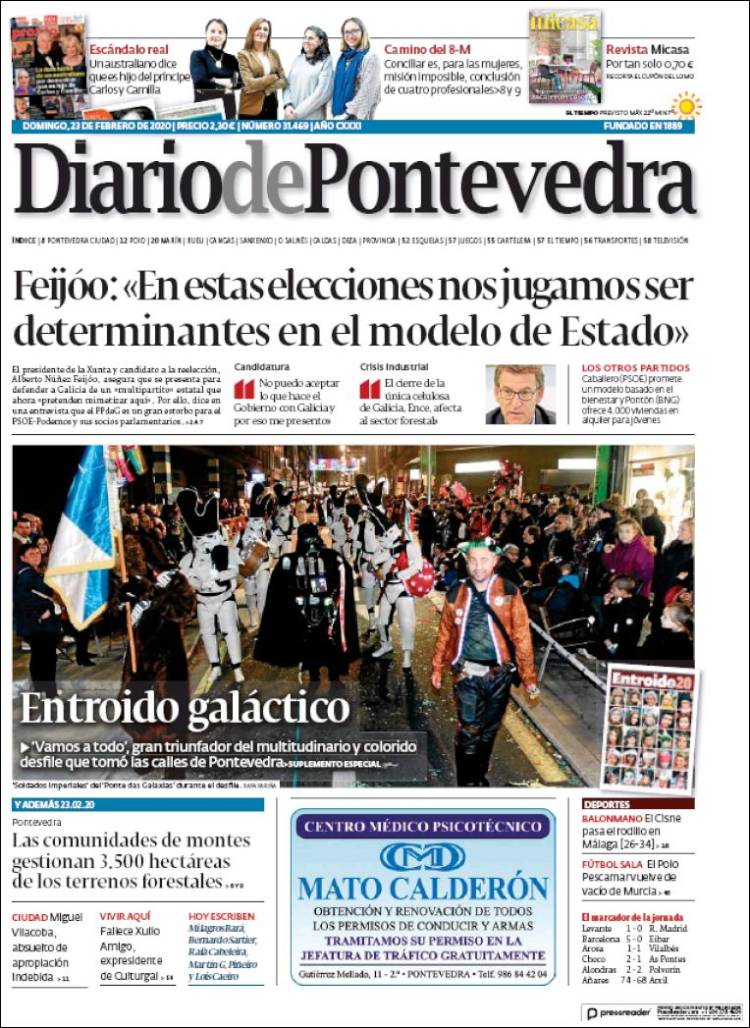 Portada de Diario de Pontevedra (Espa&ntilde;a)