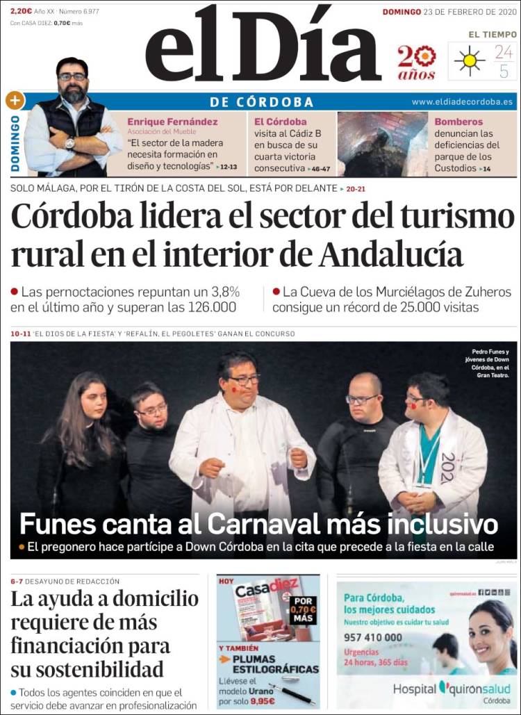 Portada de El Día de Córdoba (Espa&ntilde;a)