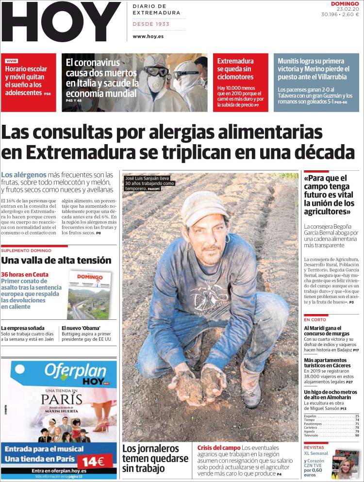 Portada de Hoy - Caceres (Espa&ntilde;a)