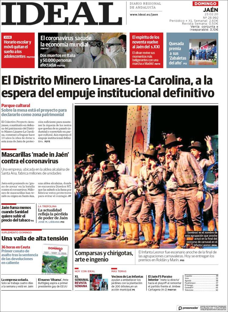Portada de El Ideal de Jaén (Espa&ntilde;a)