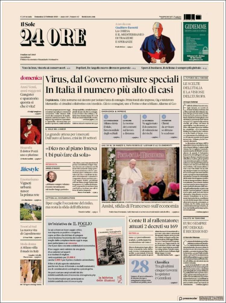 Portada de Il Sole 24 ORE (Italia)