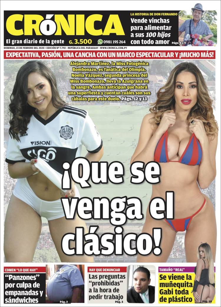 Portada de Diario Crónica (Paraguay)