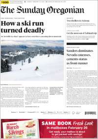 Portada de The Oregonian (USA)