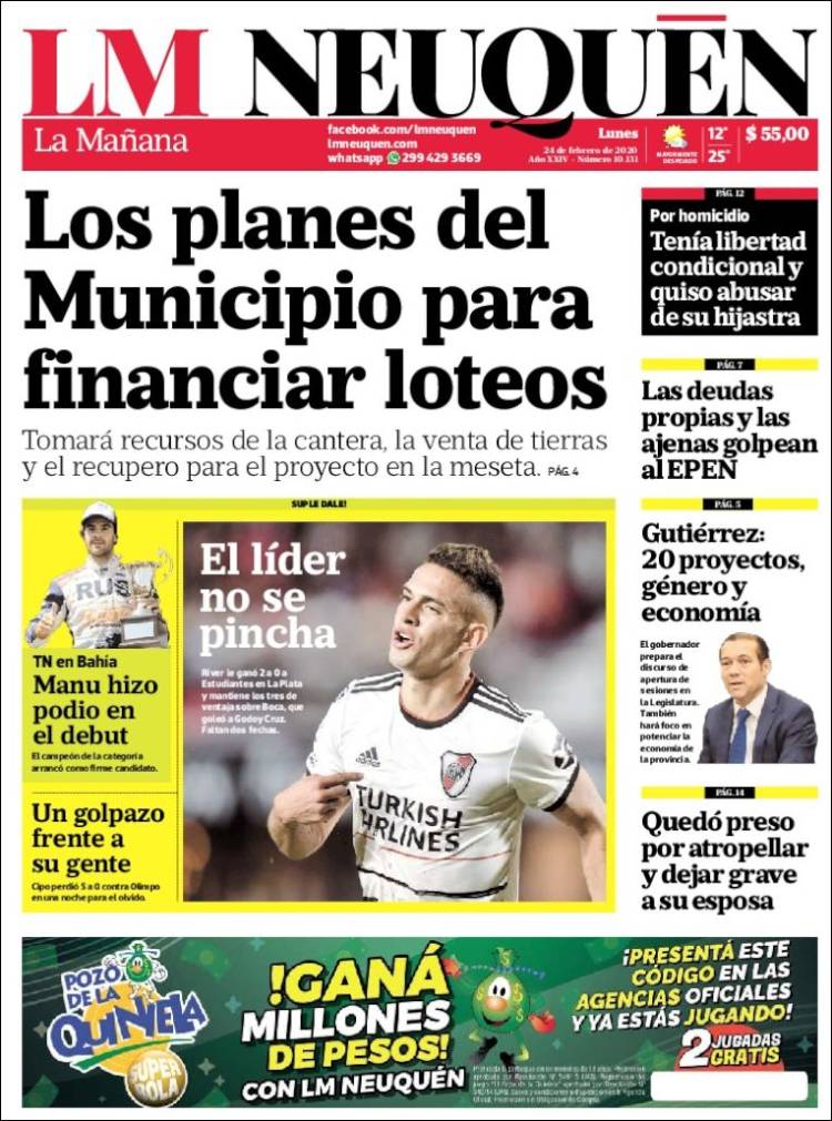 Portada de La Mañanade Neuquén (Argentina)