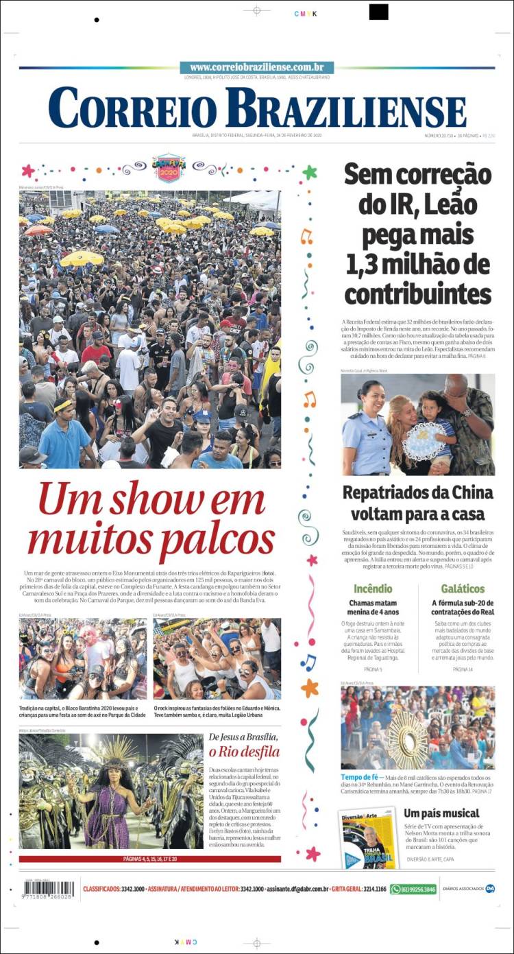 Portada de Correio Braziliense (Brasil)