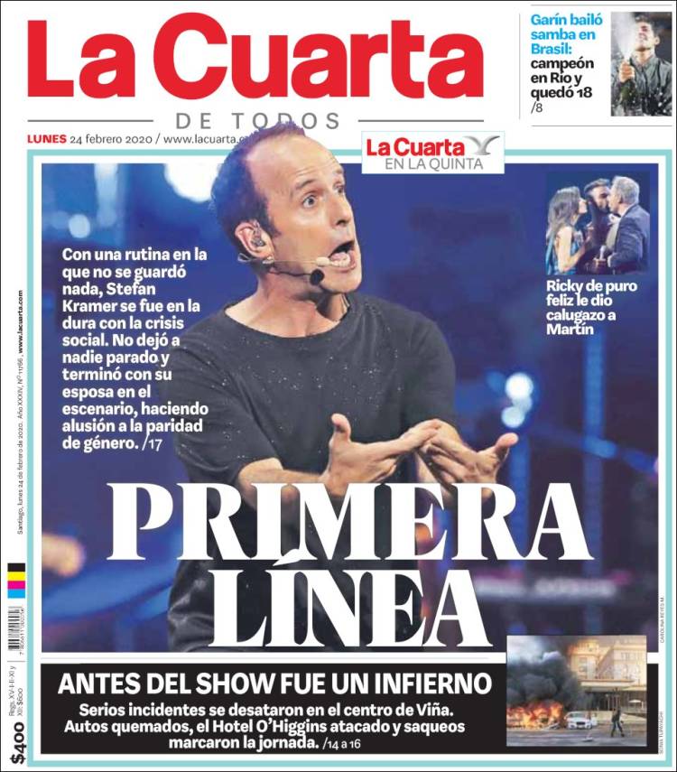 Portada de La Cuarta (Chile)