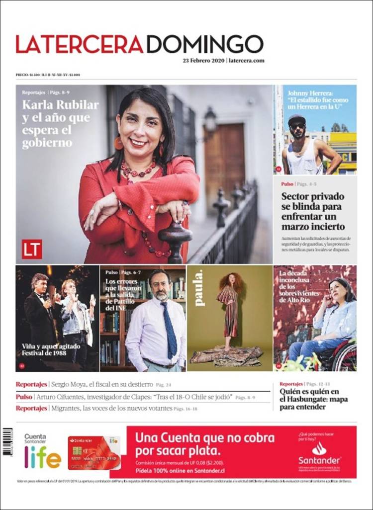 Portada de La Tercera (Chile)