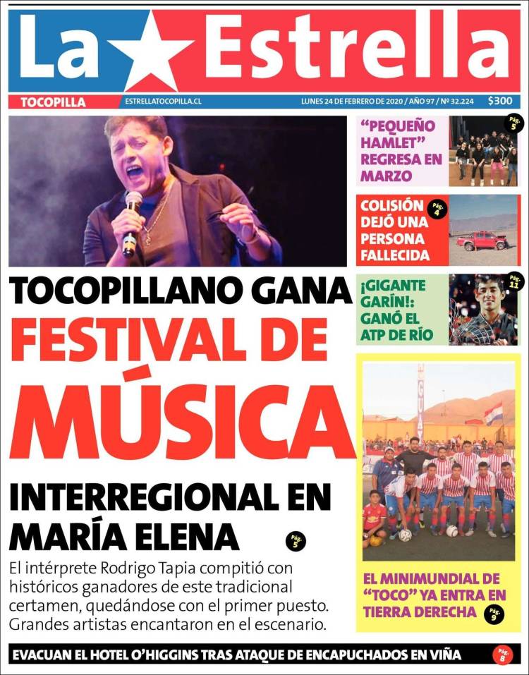 Portada de La Estrella de Tocopilla (Chile)