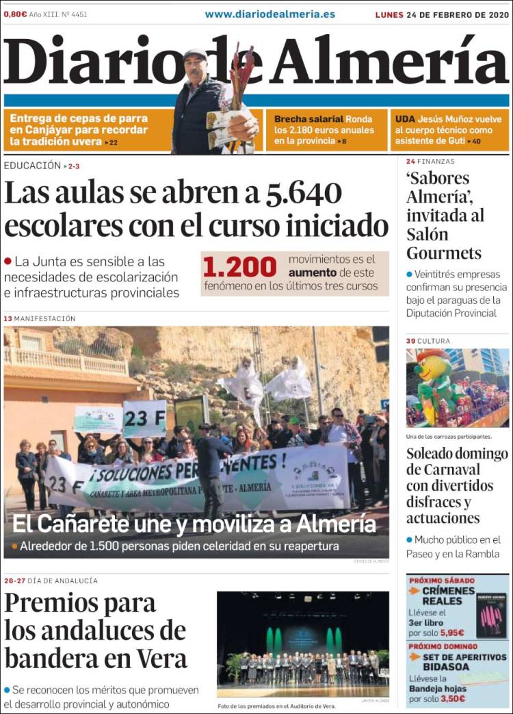 Portada de Diario de Almería (España)