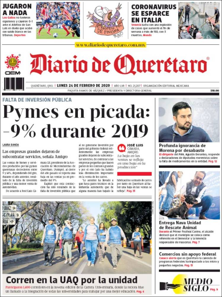 Portada de Diario de Querétaro (M&eacute;xico)