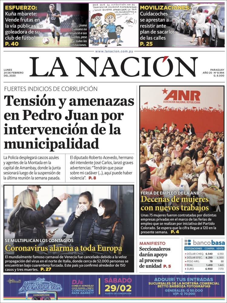 Portada de La Nación (Paraguay)