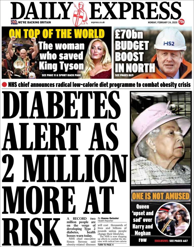 Portada de Daily Express (Reino Unido)