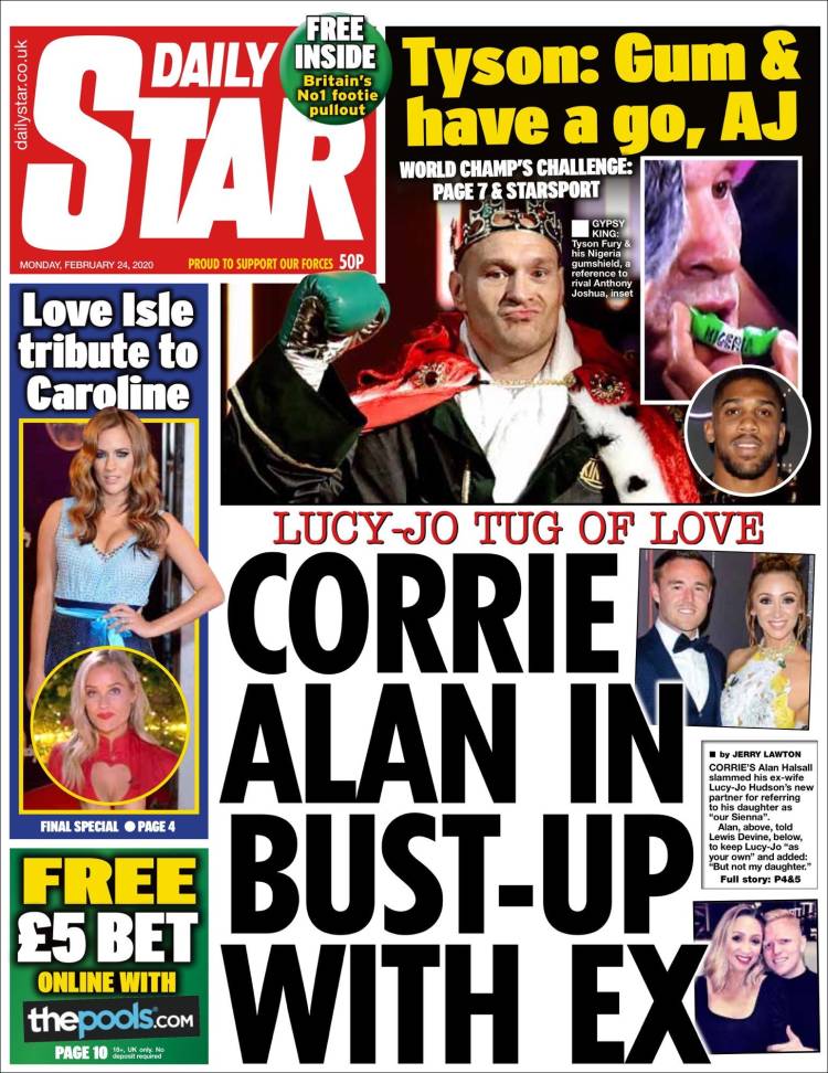 Portada de Daily Star (Reino Unido)