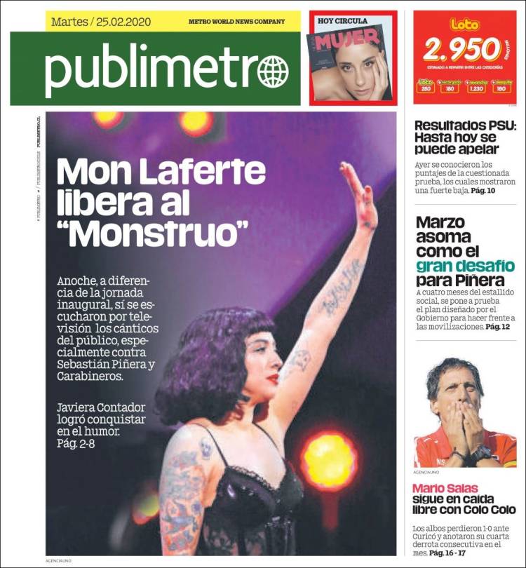 Portada de Publimetro (Chile)