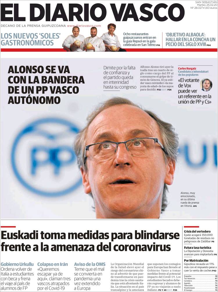 Portada de Diario Vasco (España)