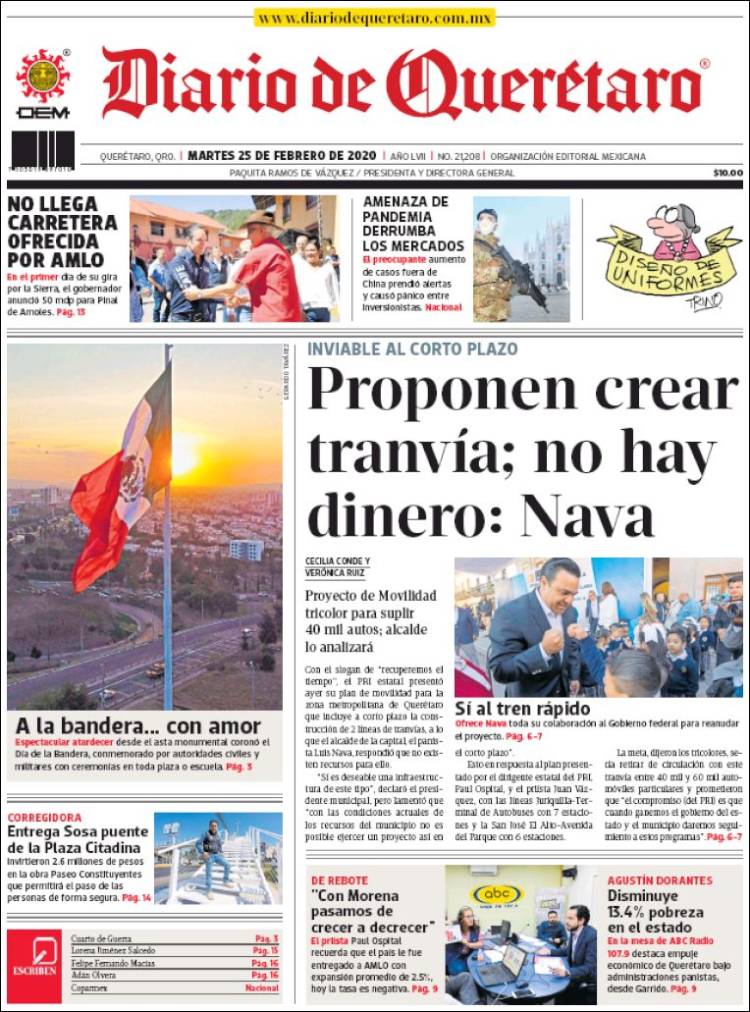 Portada de Diario de Querétaro (Mexico)