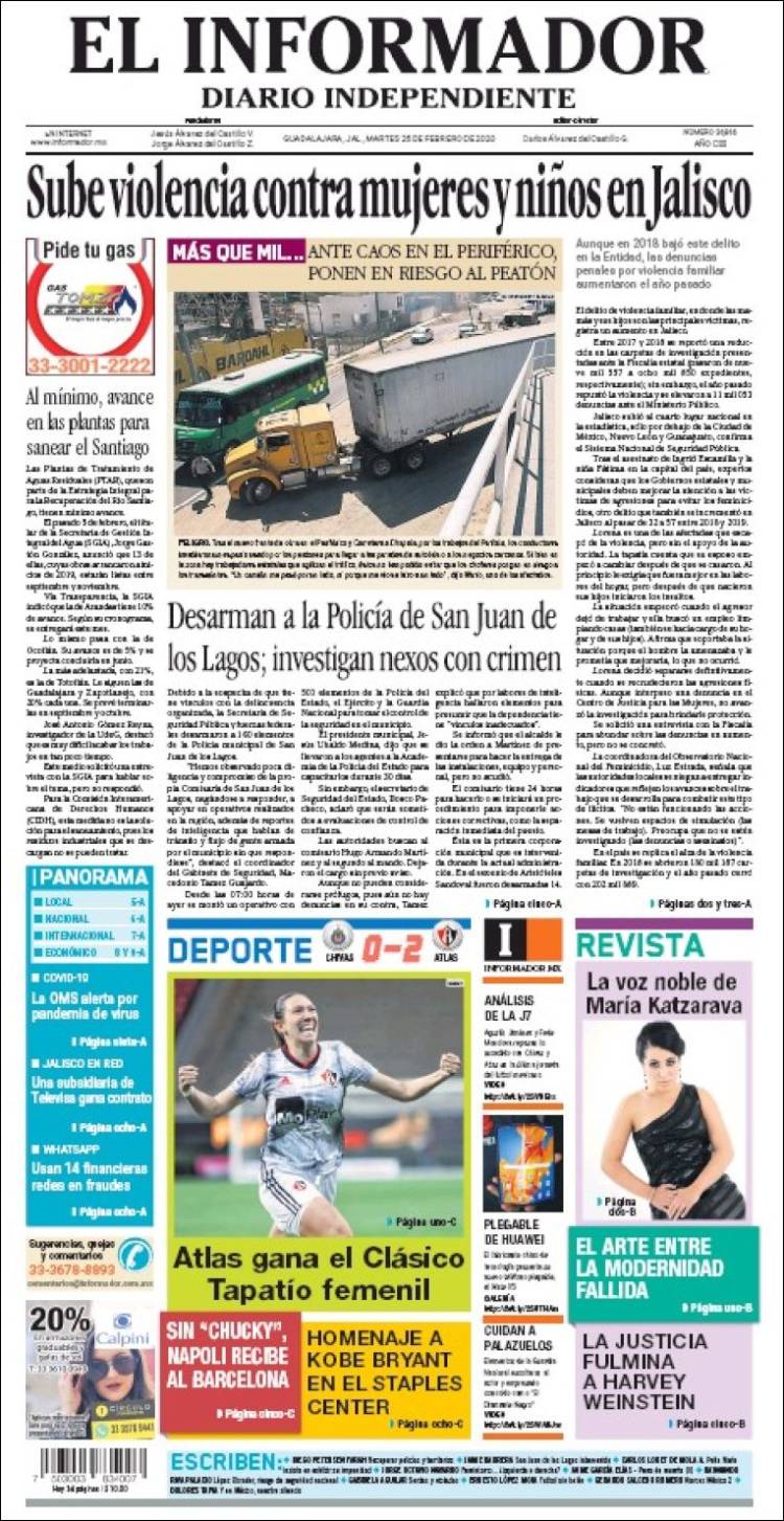 Portada de El Informador (México)