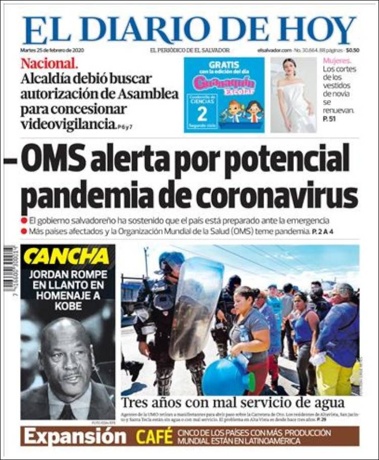 Portada de El Diario de Hoy (El Salvador)