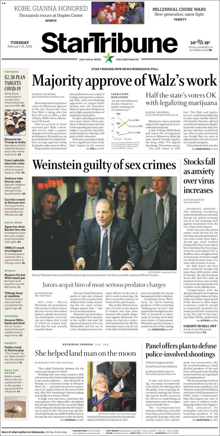 Portada de Star Tribune (USA)