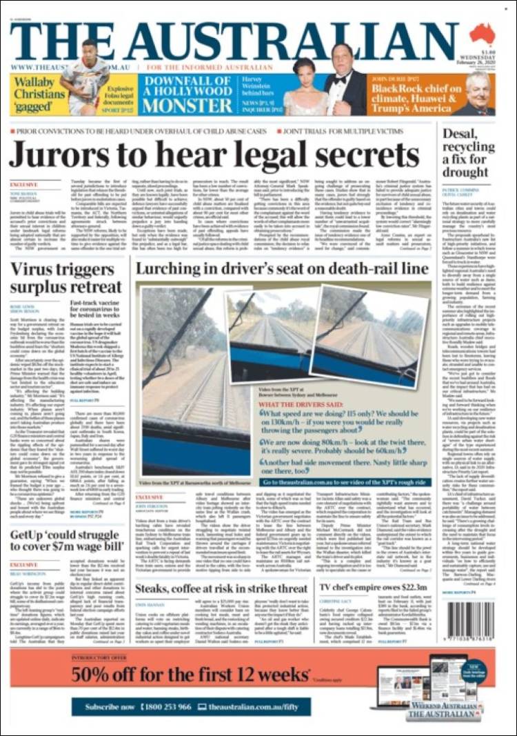 Portada de The Australian (Australia)