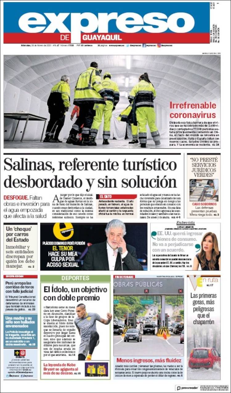 Portada de Expreso (Ecuador)